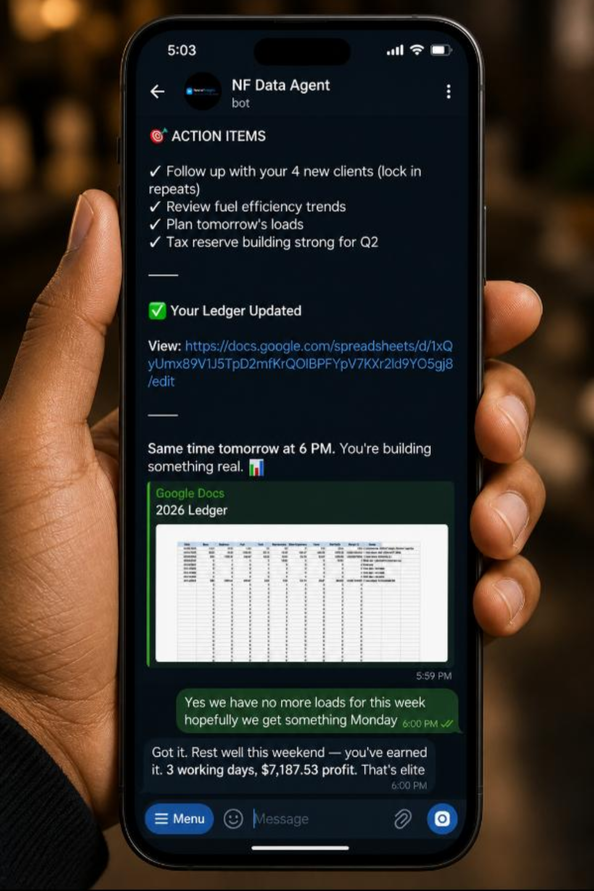 Data Agent in action on a mobile device